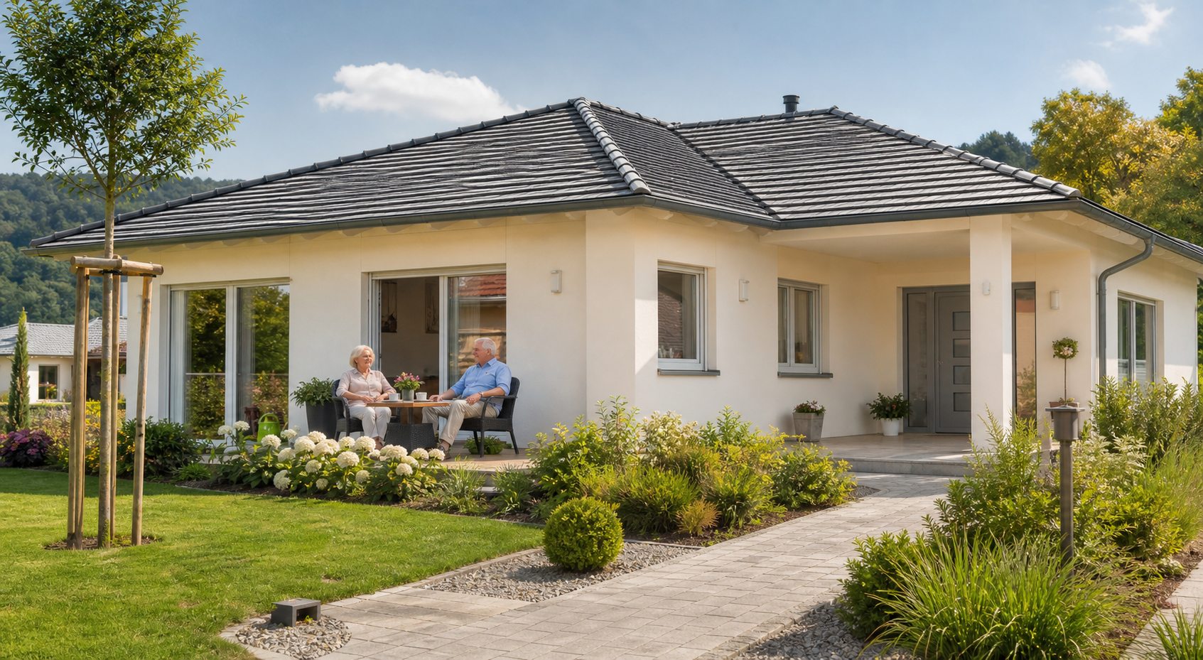Haus mit Garten, Balkon und Platz für langfristige Nutzung